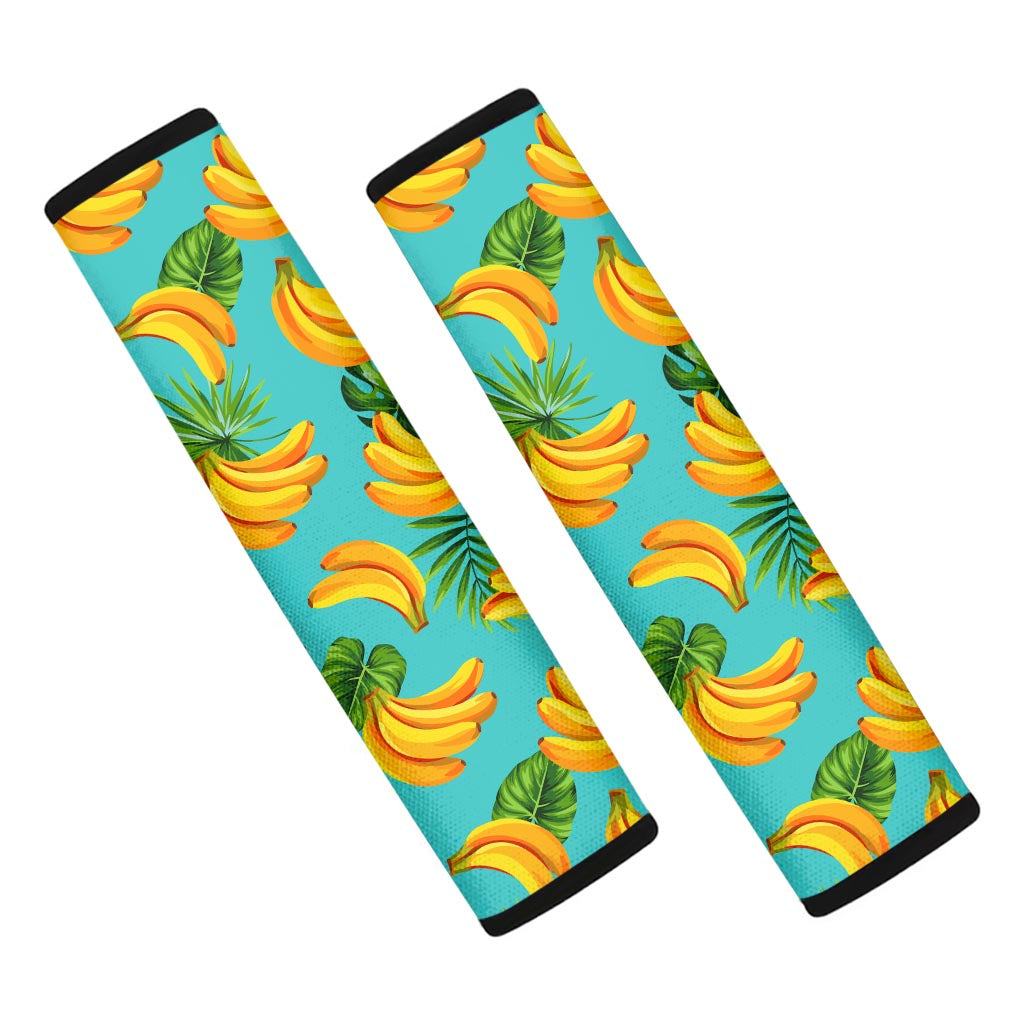 Tropical Banana Leaf Pattern Print Car Seat Belt Covers