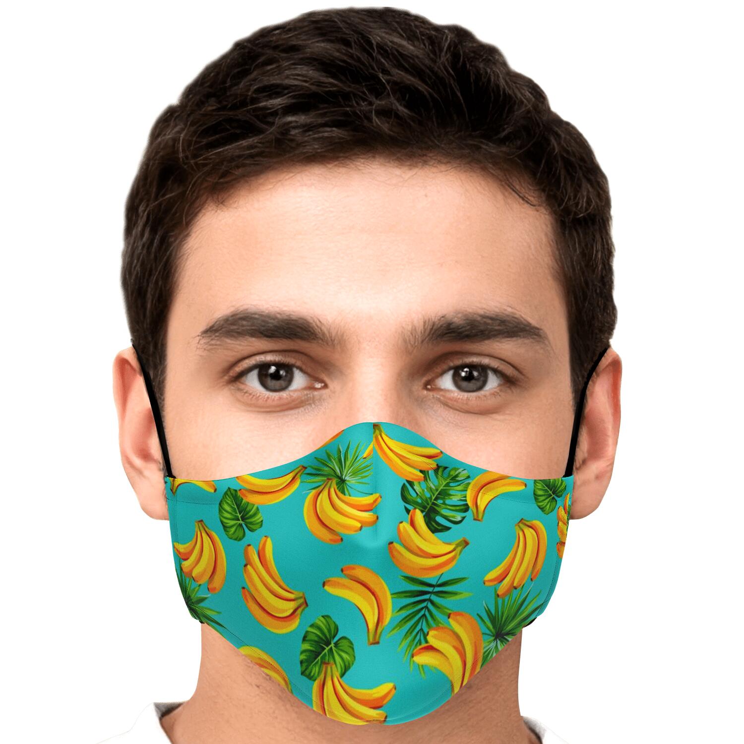 Tropical Banana Leaf Pattern Print Face Mask