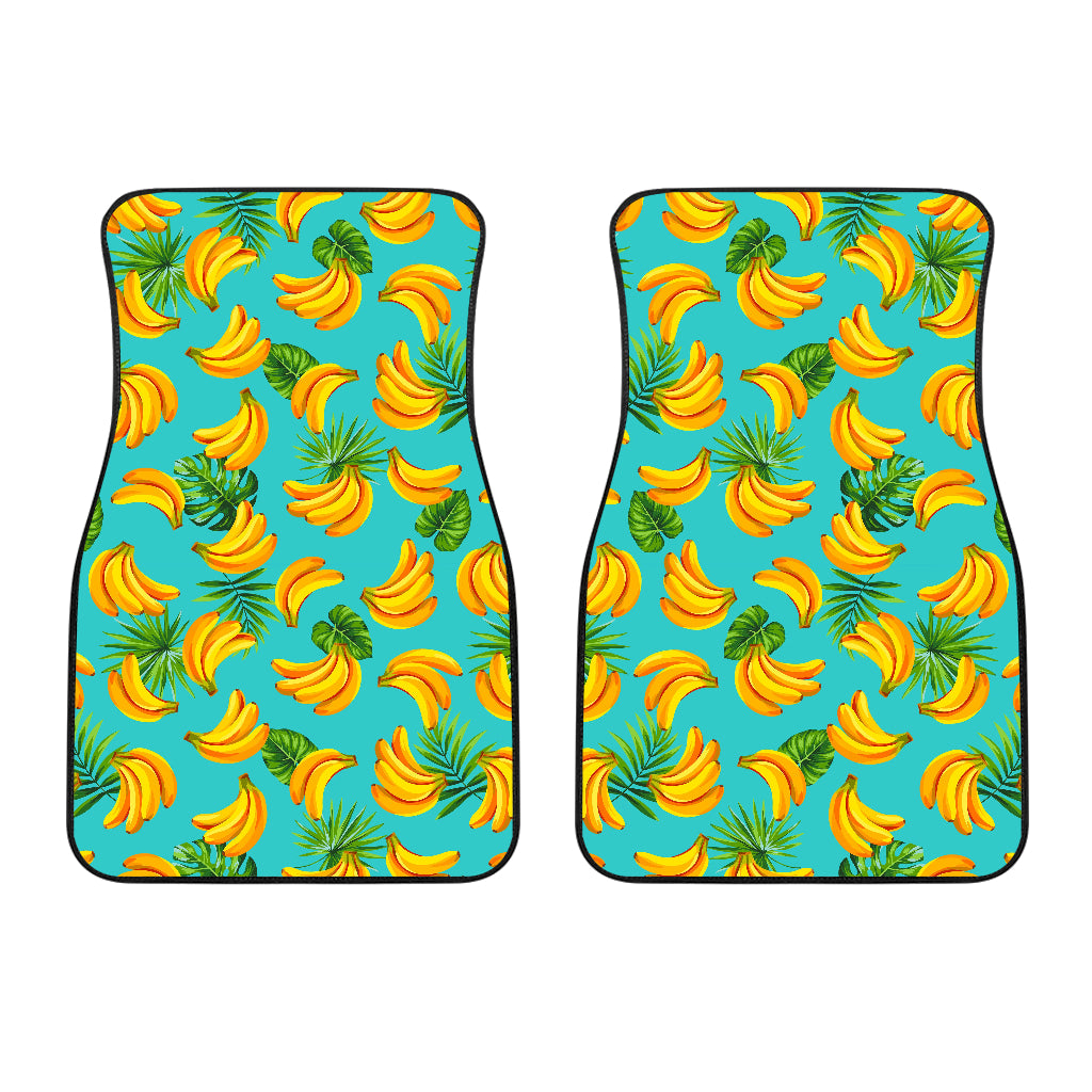 Tropical Banana Leaf Pattern Print Front Car Floor Mats