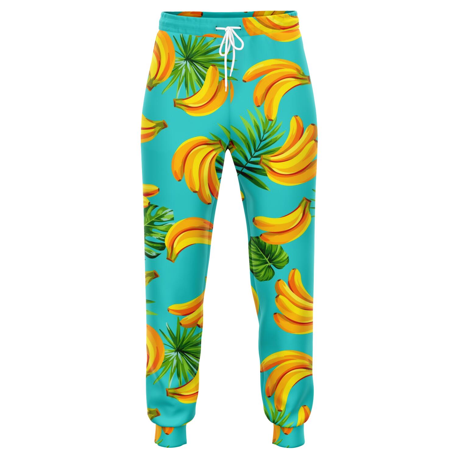 Tropical Banana Leaf Pattern Print Jogger Pants