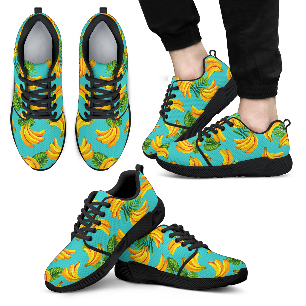 Tropical Banana Leaf Pattern Print Men's Athletic Shoes