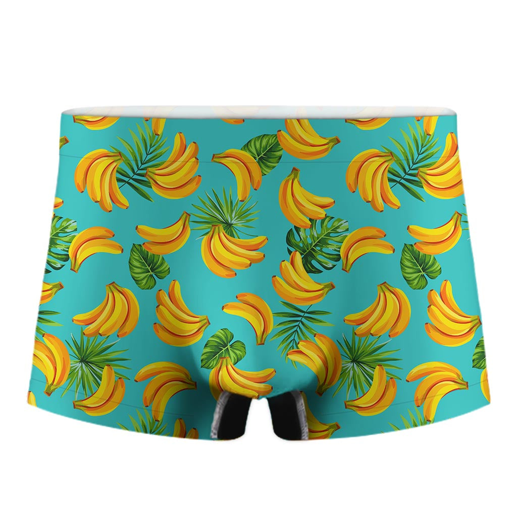 Tropical Banana Leaf Pattern Print Men's Boxer Briefs