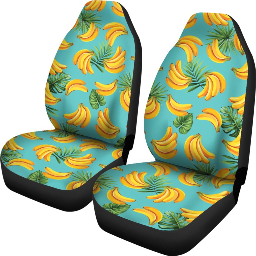 Tropical Banana Leaf Pattern Print Universal Fit Car Seat Covers