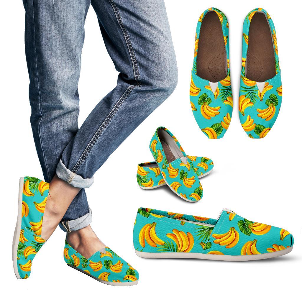 Tropical Banana Leaf Pattern Print Women's Casual Canvas Shoes