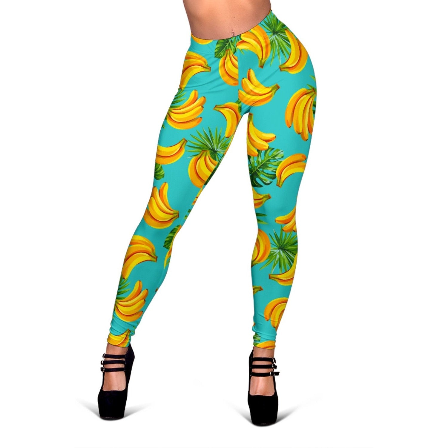 Tropical Banana Leaf Pattern Print Women's Leggings