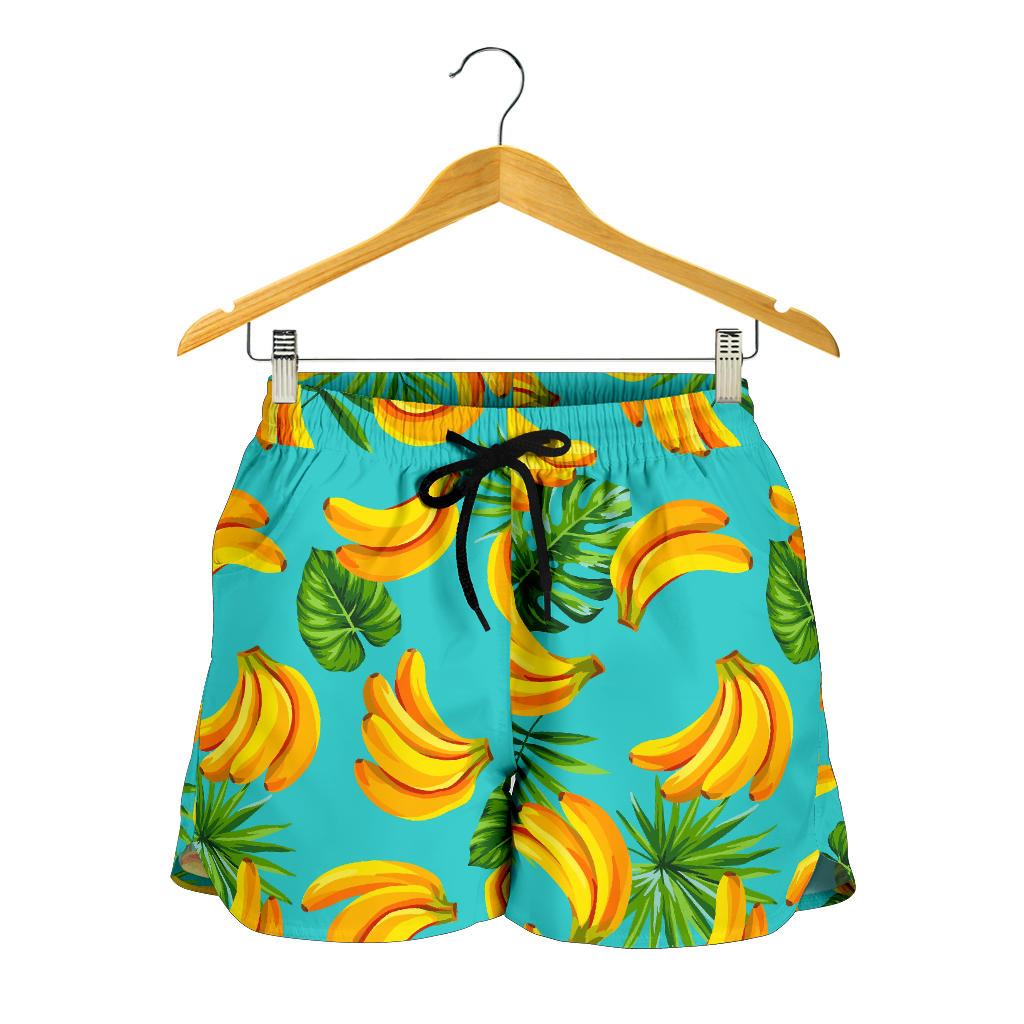 Tropical Banana Leaf Pattern Print Women's Shorts