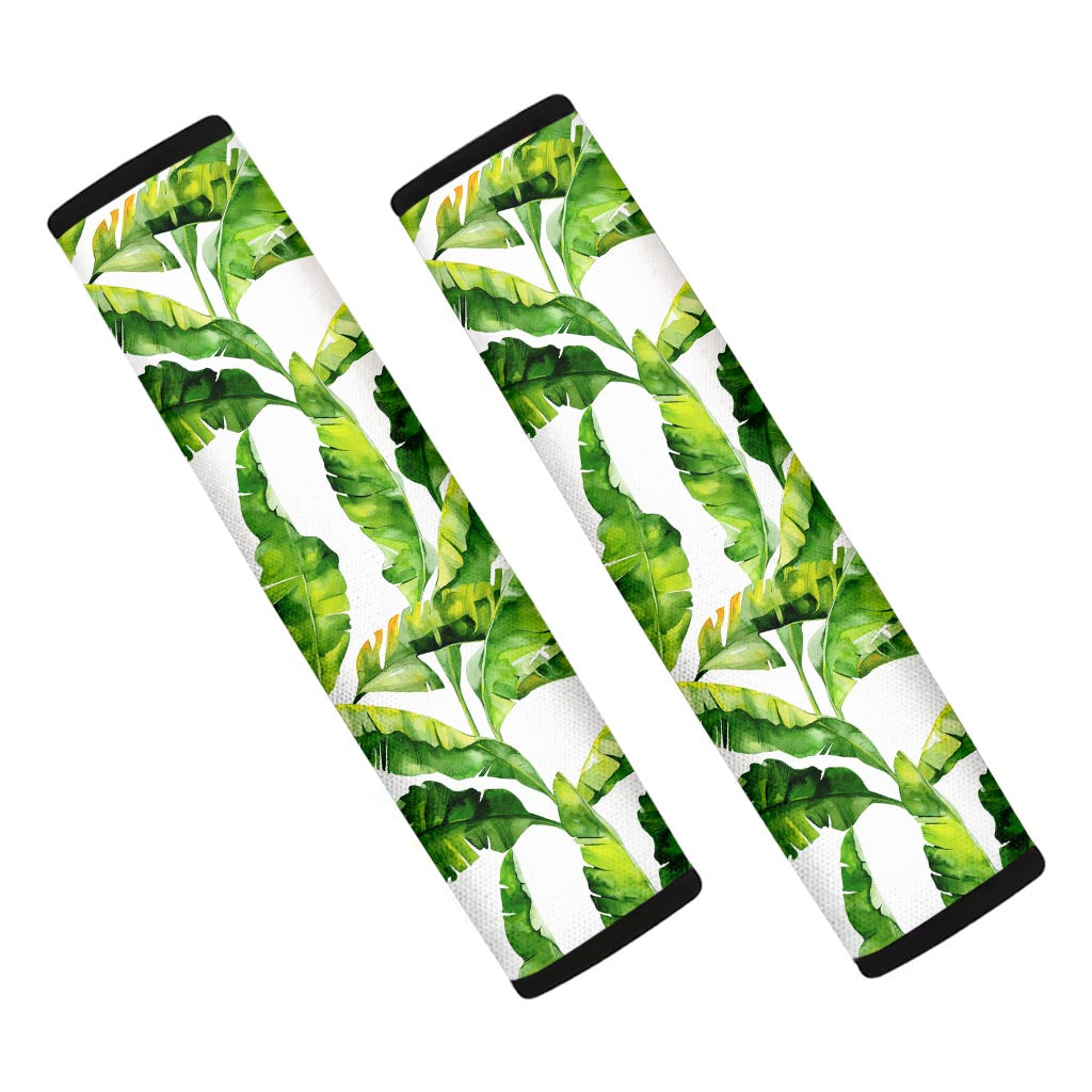 Tropical Banana Leaves Pattern Print Car Seat Belt Covers