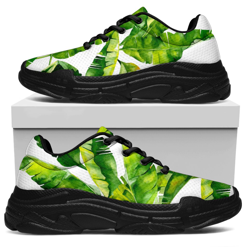 Tropical Banana Leaves Pattern Print Chunky Sneakers