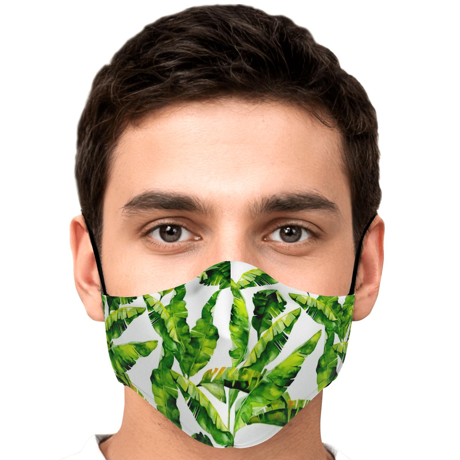 Tropical Banana Leaves Pattern Print Face Mask