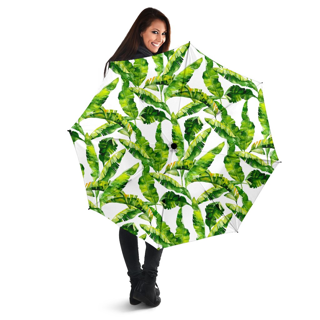 Tropical Banana Leaves Pattern Print Foldable Umbrella