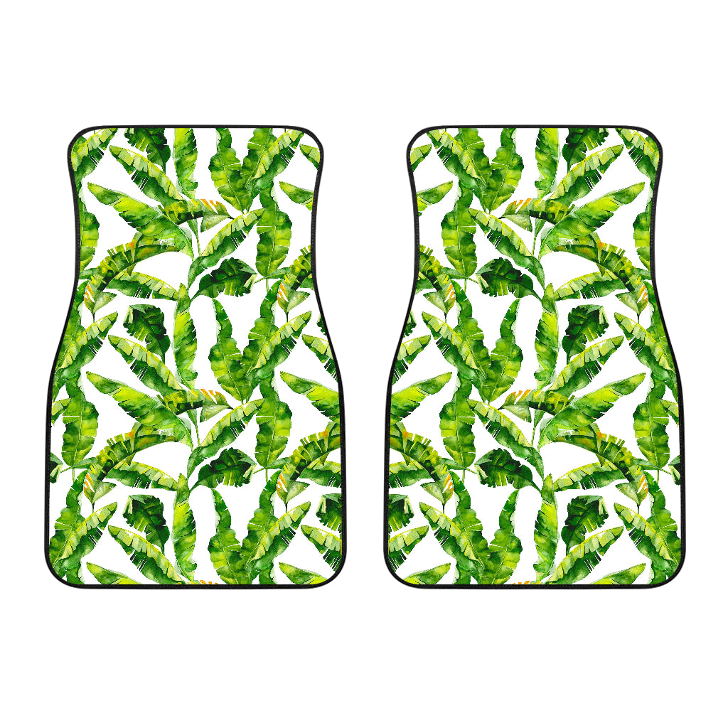 Tropical Banana Leaves Pattern Print Front Car Floor Mats