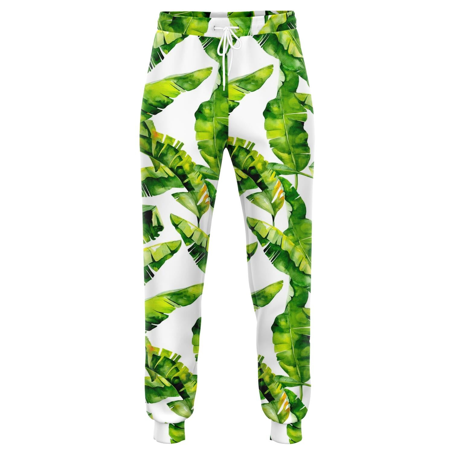 Tropical Banana Leaves Pattern Print Jogger Pants