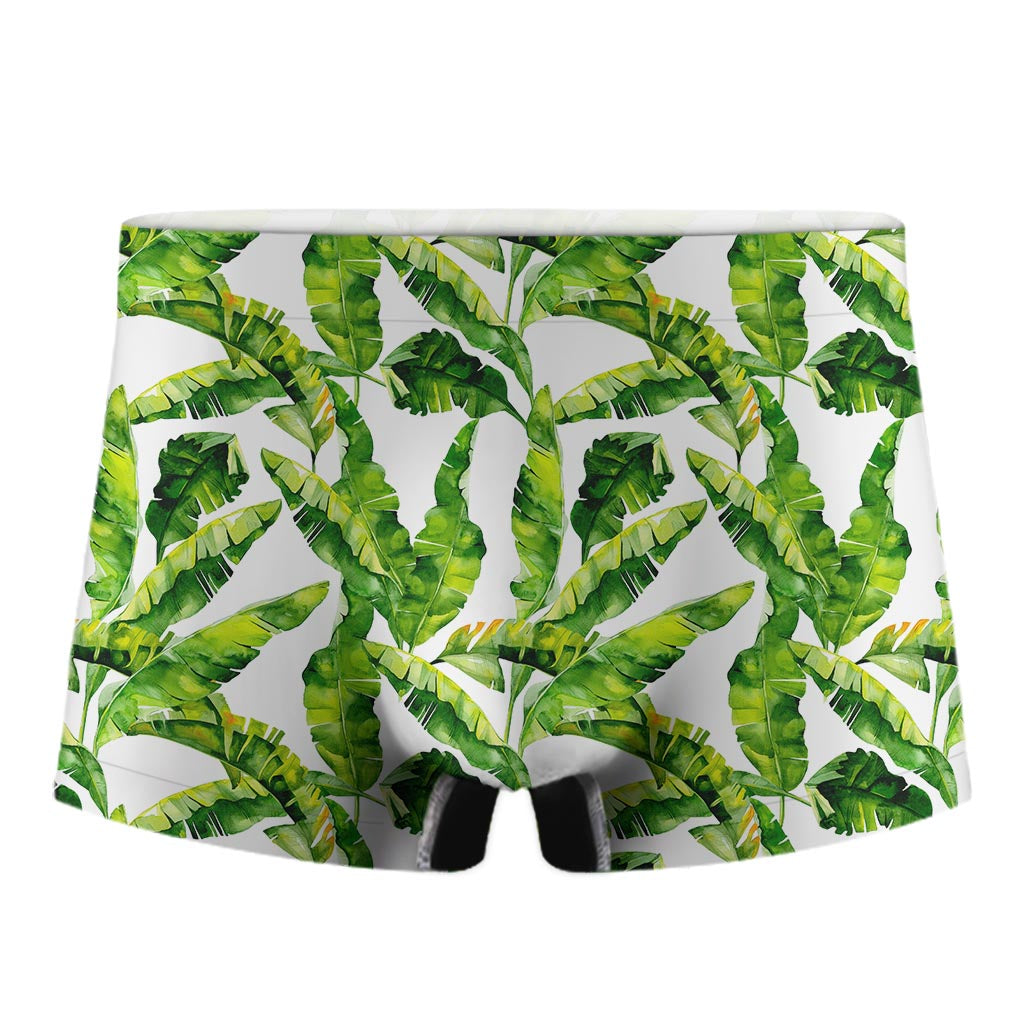 Tropical Banana Leaves Pattern Print Men's Boxer Briefs