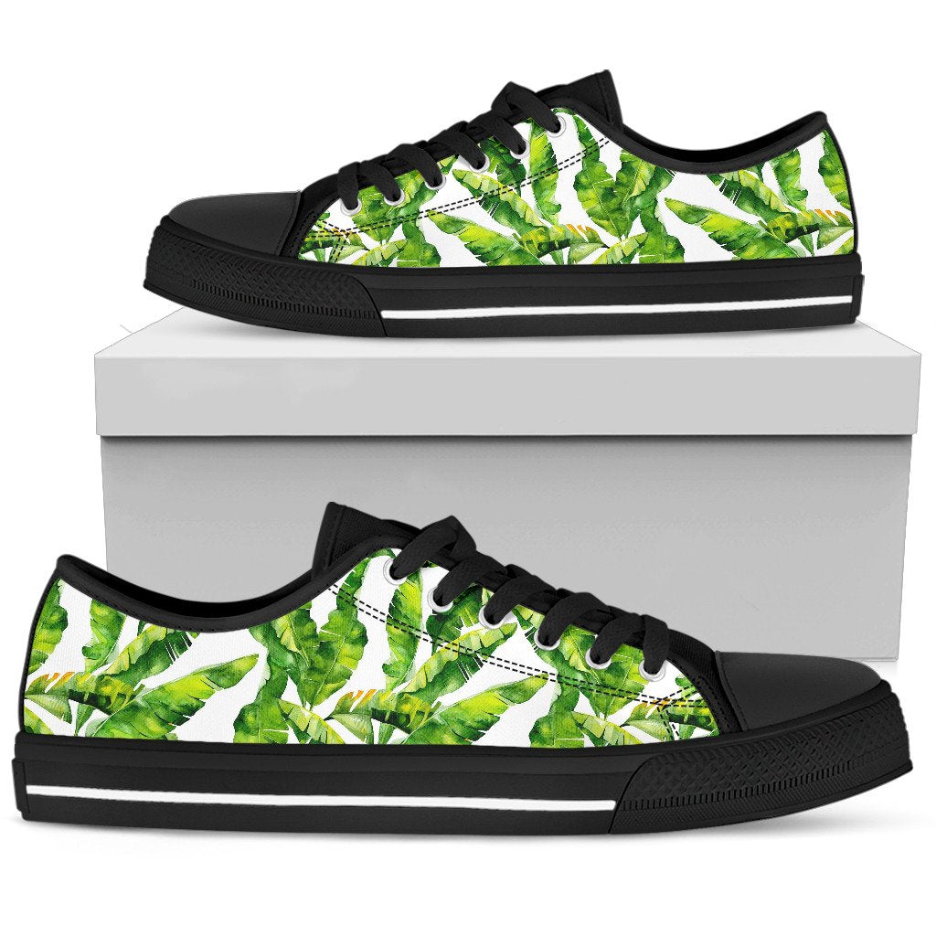 Tropical Banana Leaves Pattern Print Men's Low Top Shoes