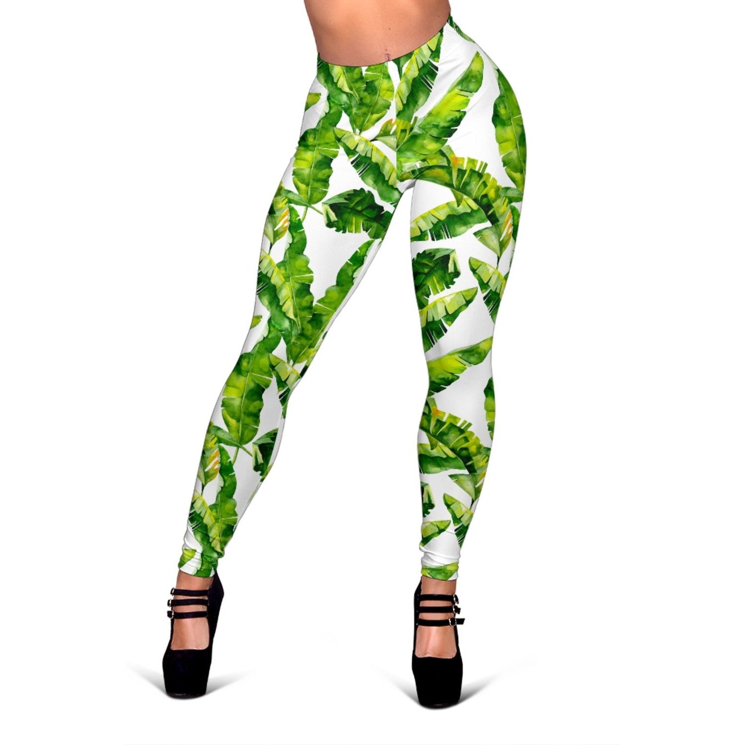 Tropical Banana Leaves Pattern Print Women's Leggings