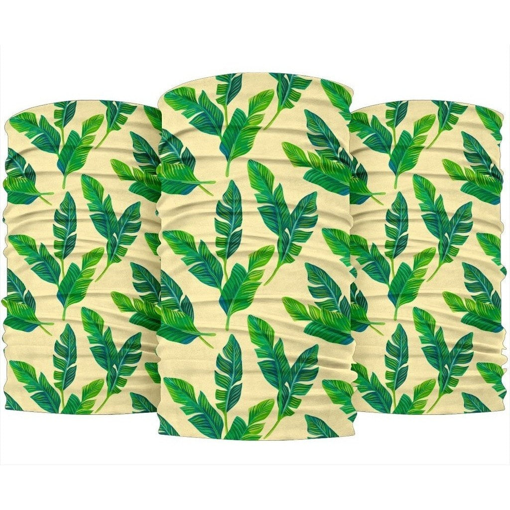 Tropical Banana Palm Leaf Pattern Print 3-Pack Bandanas