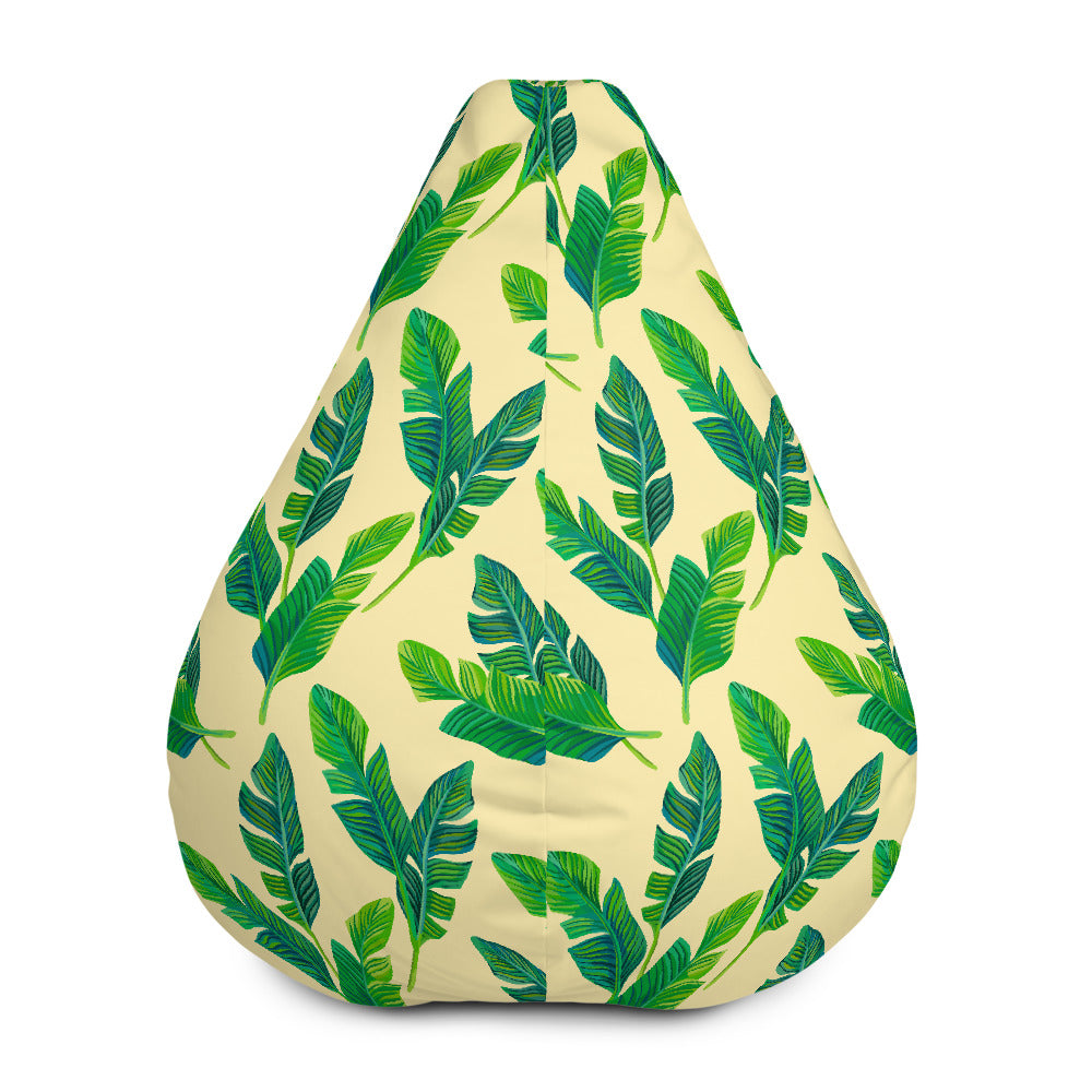 Tropical Banana Palm Leaf Pattern Print Bean Bag Cover