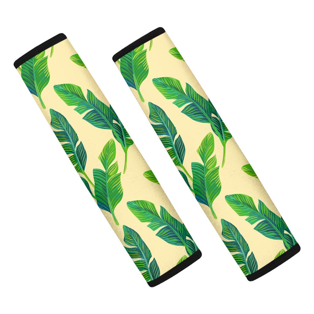 Tropical Banana Palm Leaf Pattern Print Car Seat Belt Covers