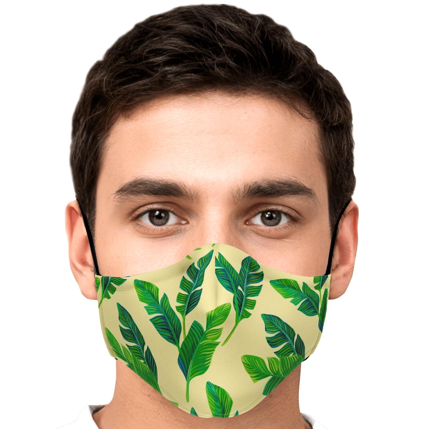 Tropical Banana Palm Leaf Pattern Print Face Mask