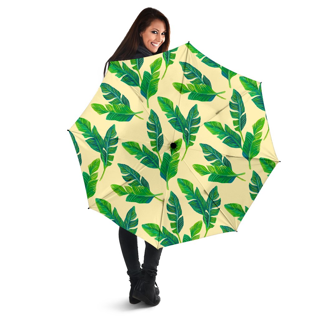 Tropical Banana Palm Leaf Pattern Print Foldable Umbrella