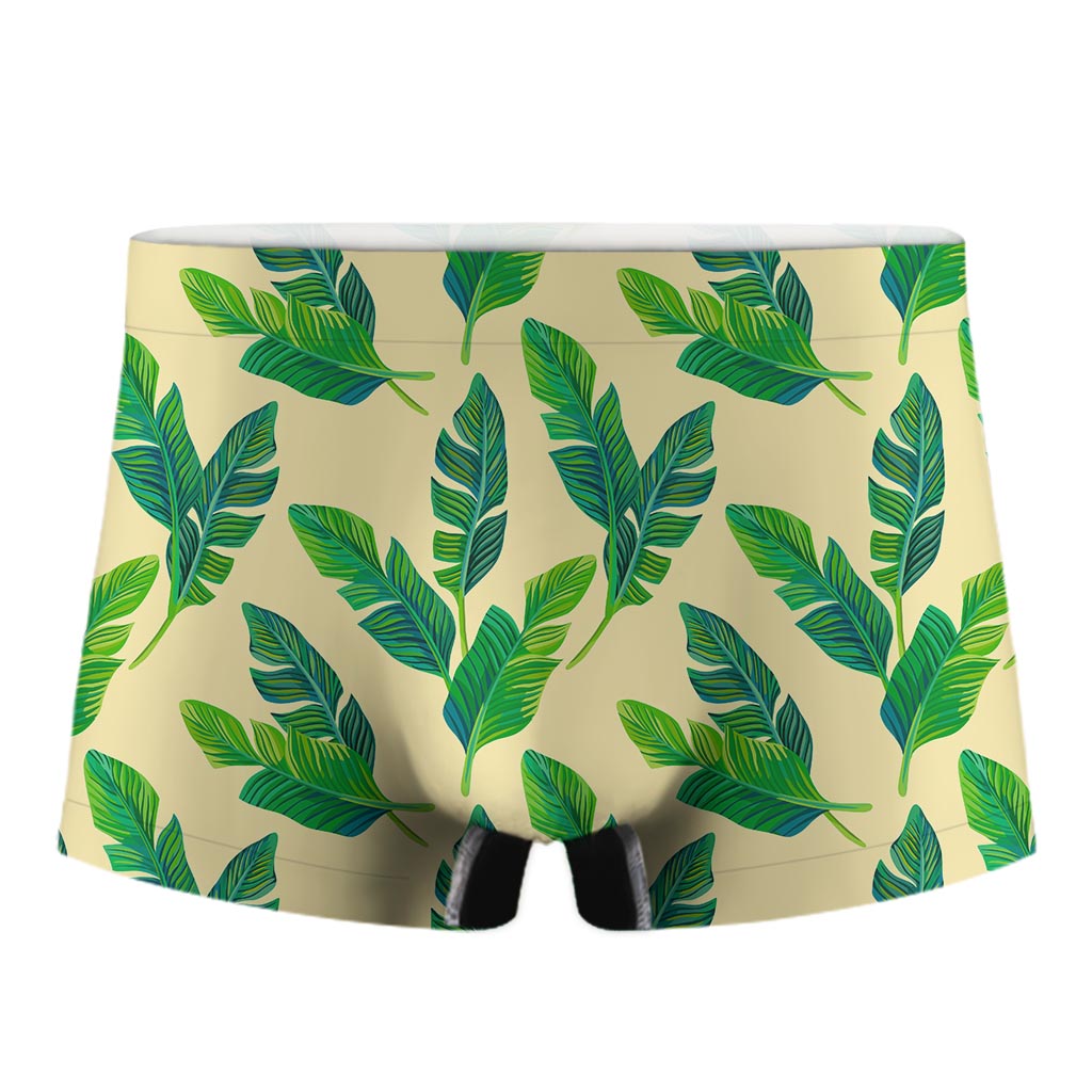 Tropical Banana Palm Leaf Pattern Print Men's Boxer Briefs