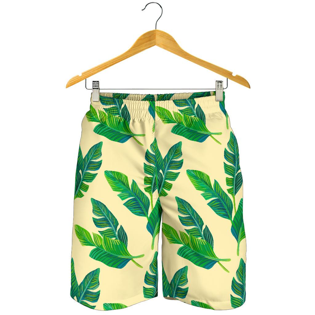 Tropical Banana Palm Leaf Pattern Print Men's Shorts