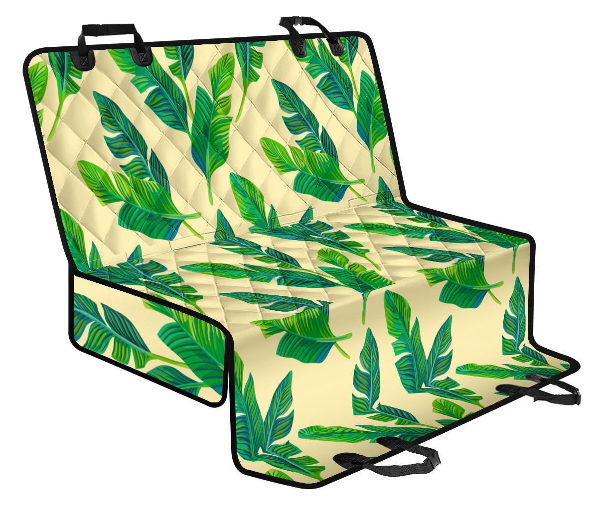 Tropical Banana Palm Leaf Pattern Print Pet Car Back Seat Cover