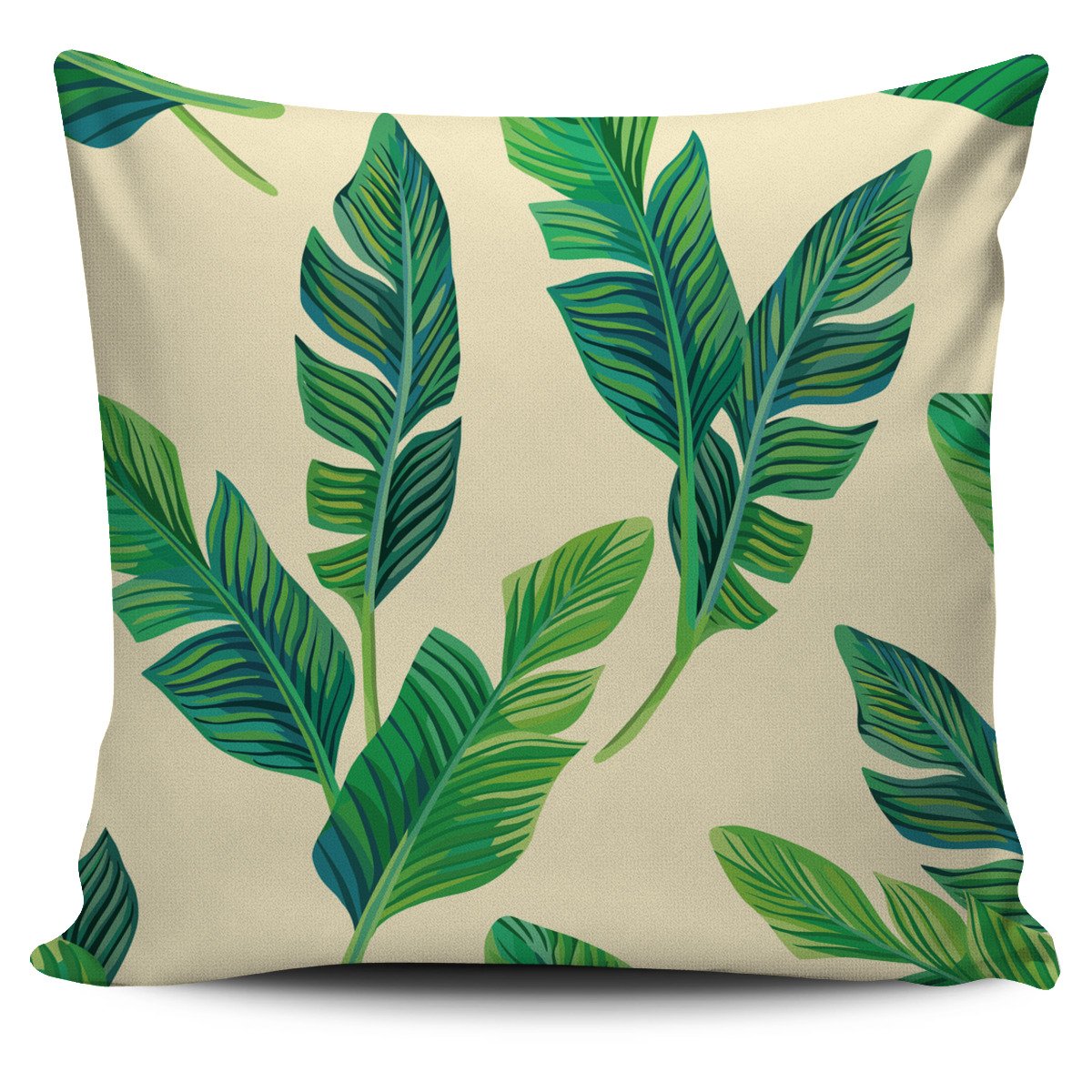 Tropical Banana Palm Leaf Pattern Print Pillow Cover