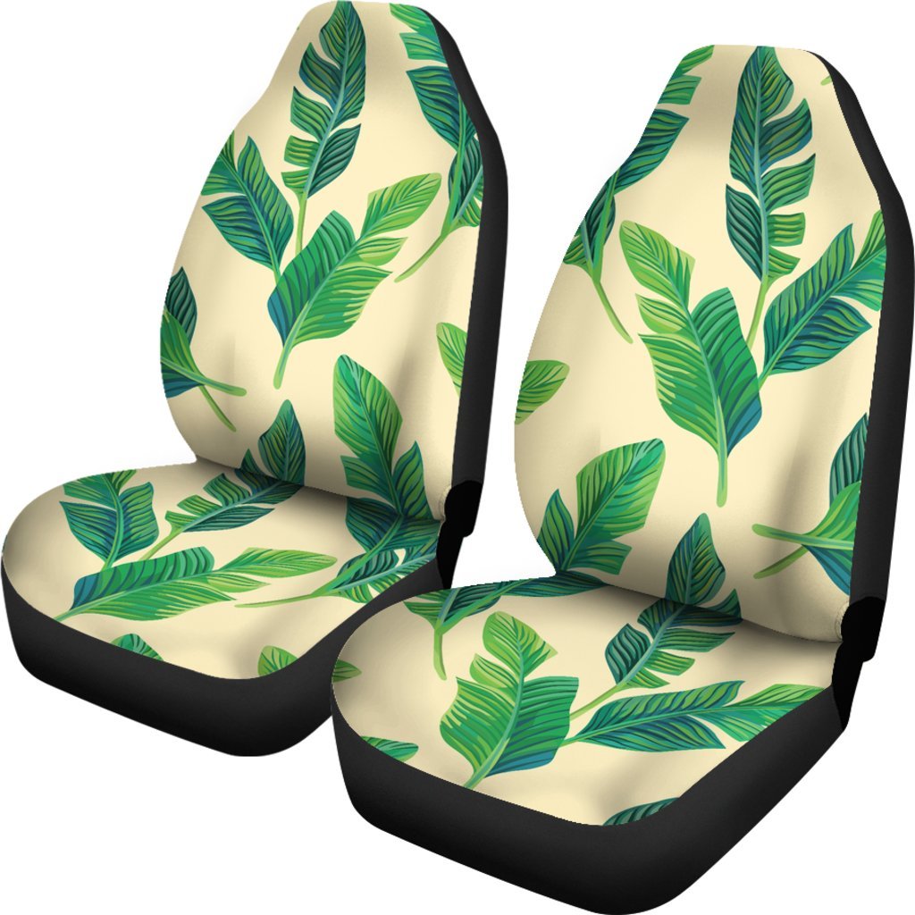 Tropical Banana Palm Leaf Pattern Print Universal Fit Car Seat Covers