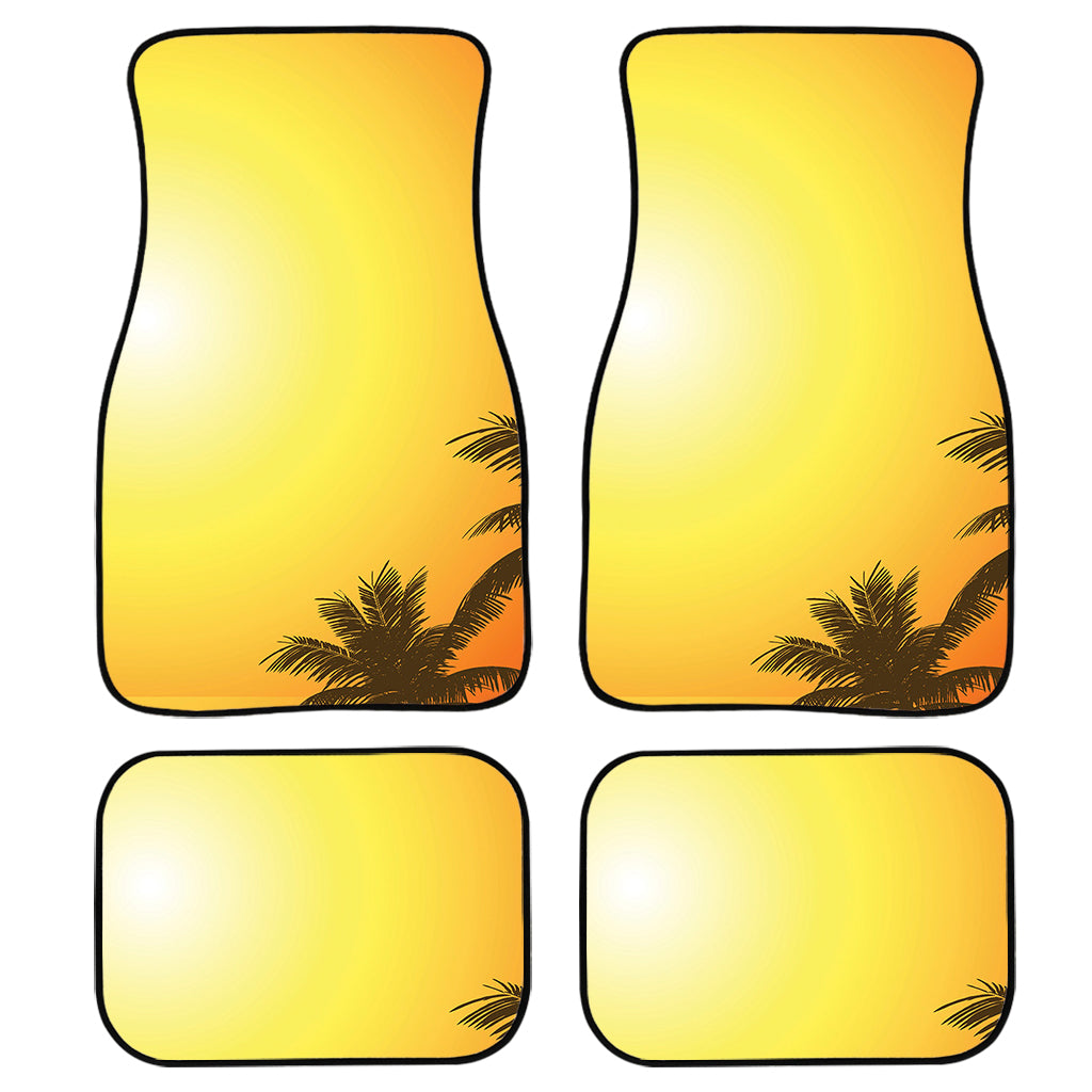 Tropical Beach Sunset Print Front and Back Car Floor Mats