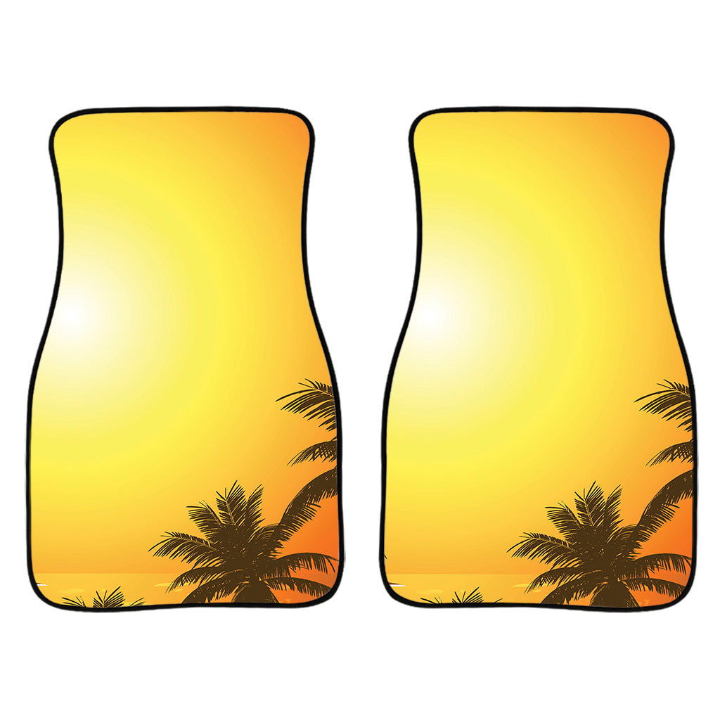 Tropical Beach Sunset Print Front Car Floor Mats