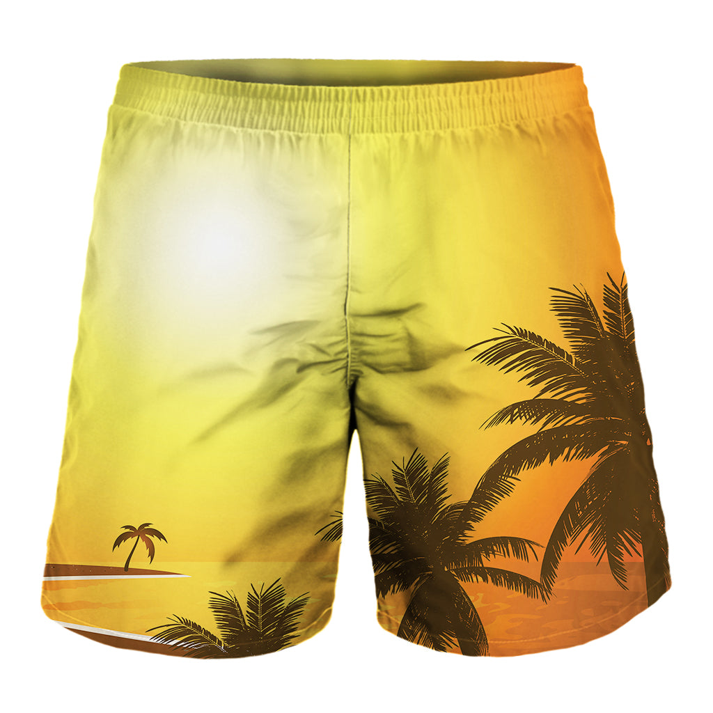 Tropical Beach Sunset Print Men's Shorts