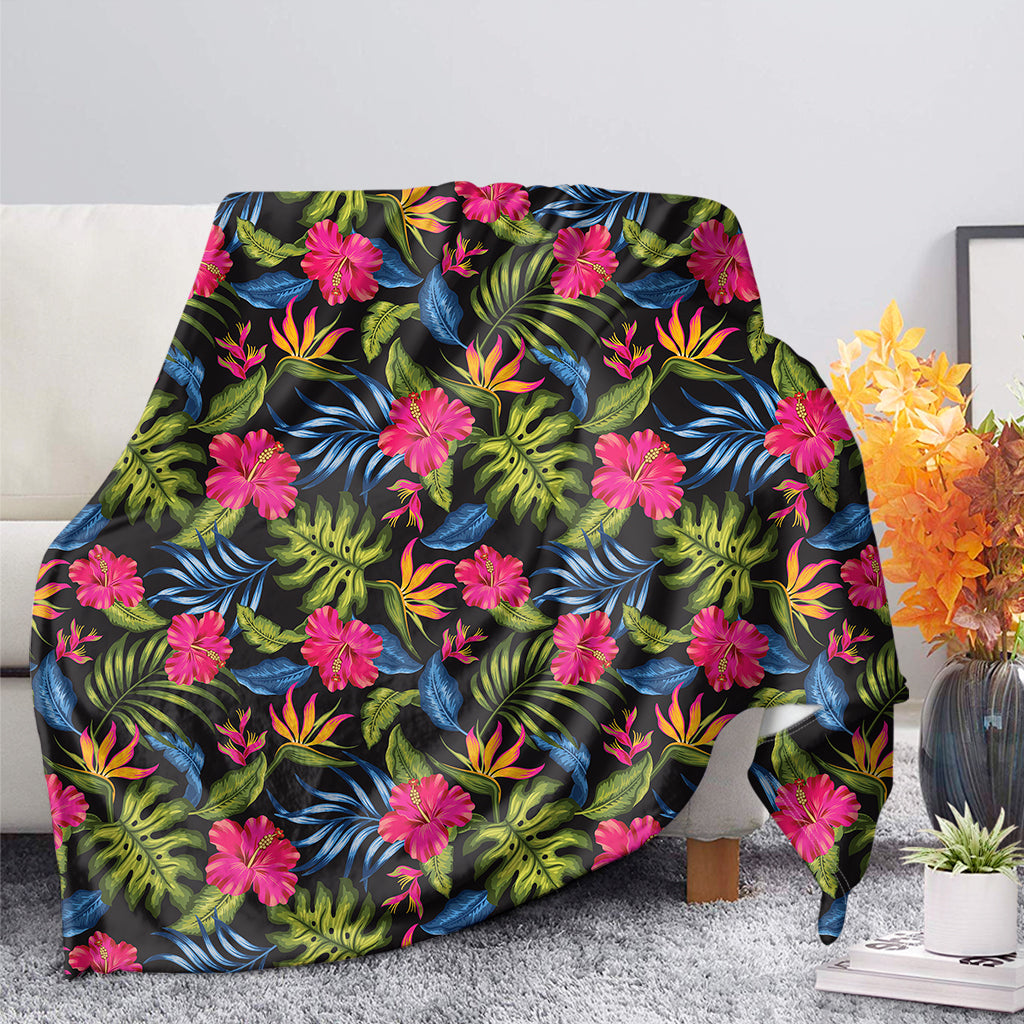 Tropical Bird Of Paradise Pattern Print Blanket