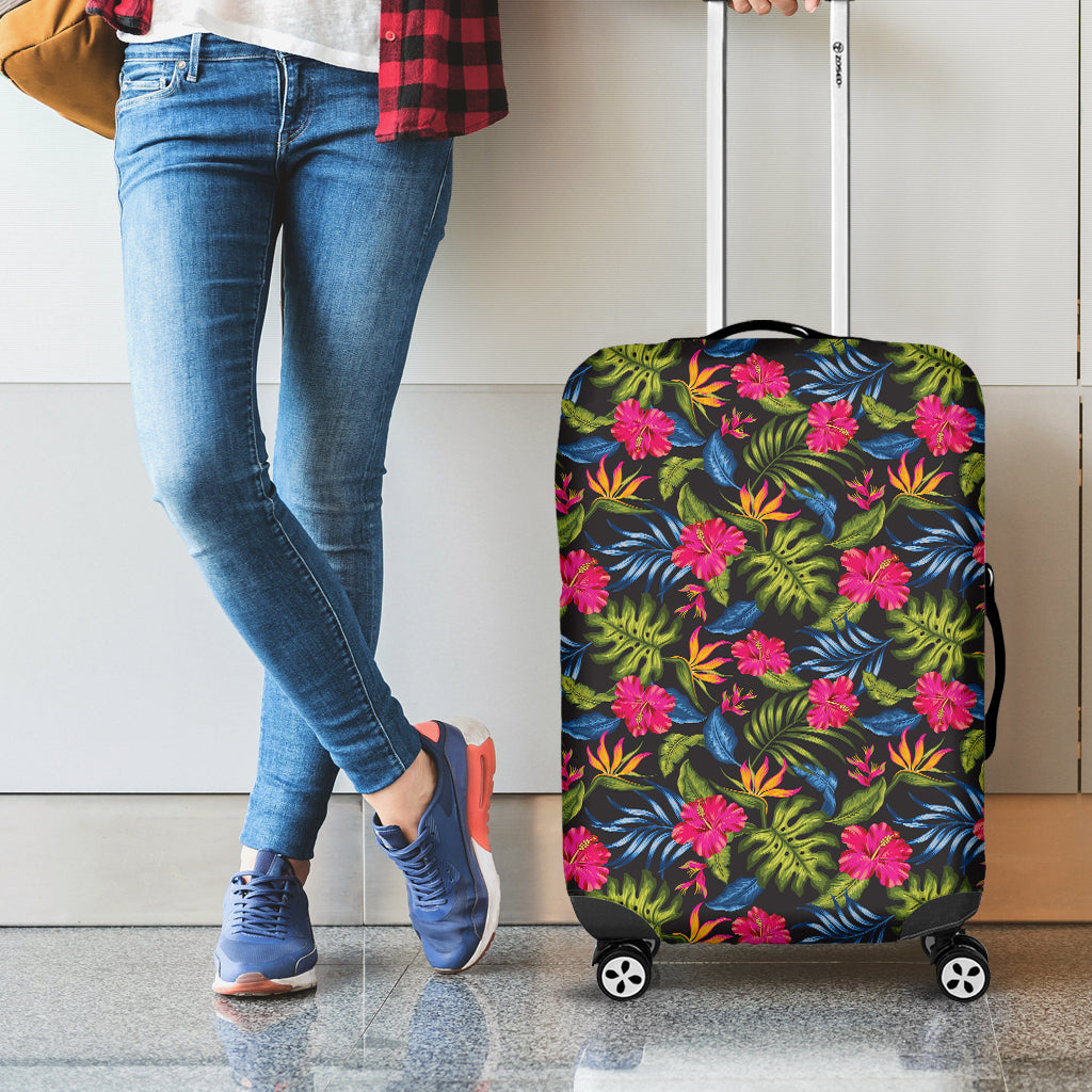 Tropical Bird Of Paradise Pattern Print Luggage Cover