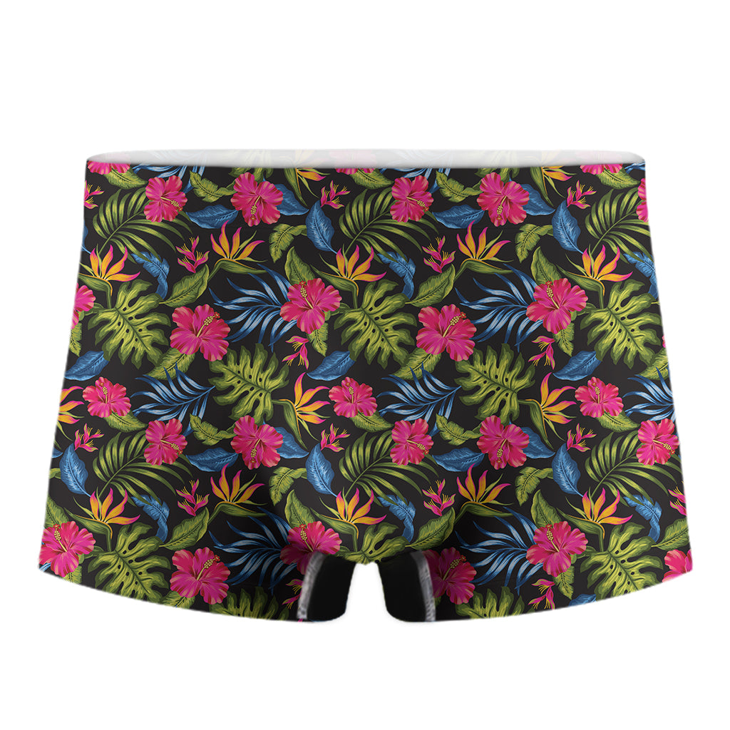 Tropical Bird Of Paradise Pattern Print Men's Boxer Briefs