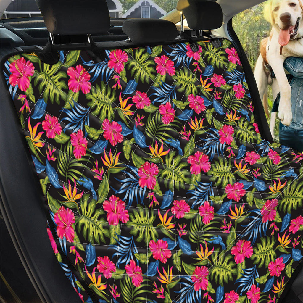 Tropical Bird Of Paradise Pattern Print Pet Car Back Seat Cover