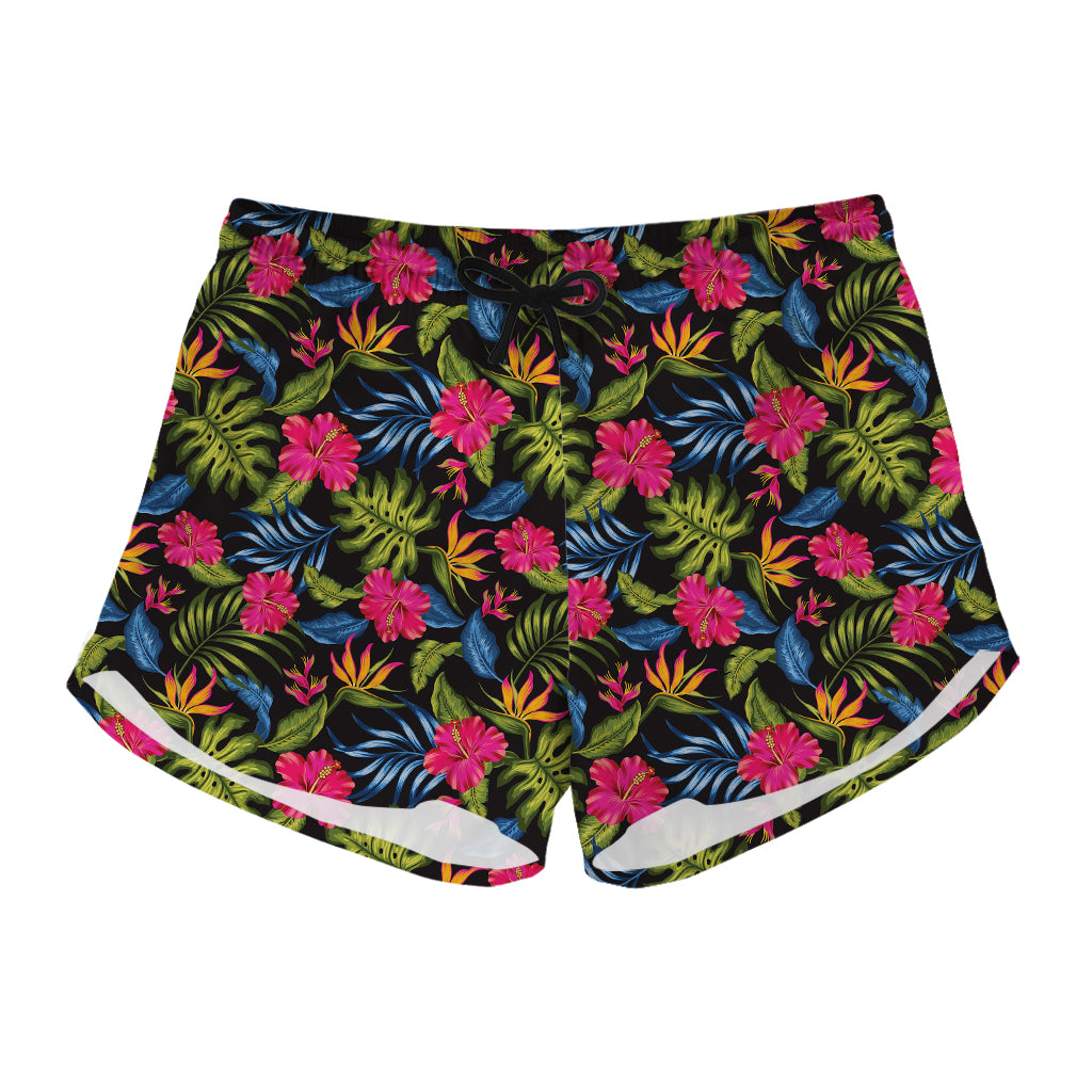 Tropical Bird Of Paradise Pattern Print Women's Shorts