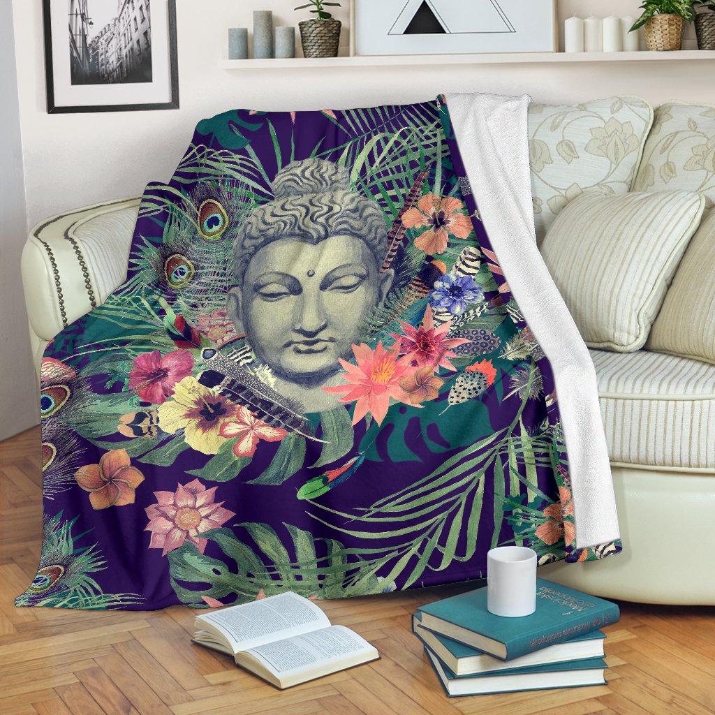 Tropical Buddha Print Blanket