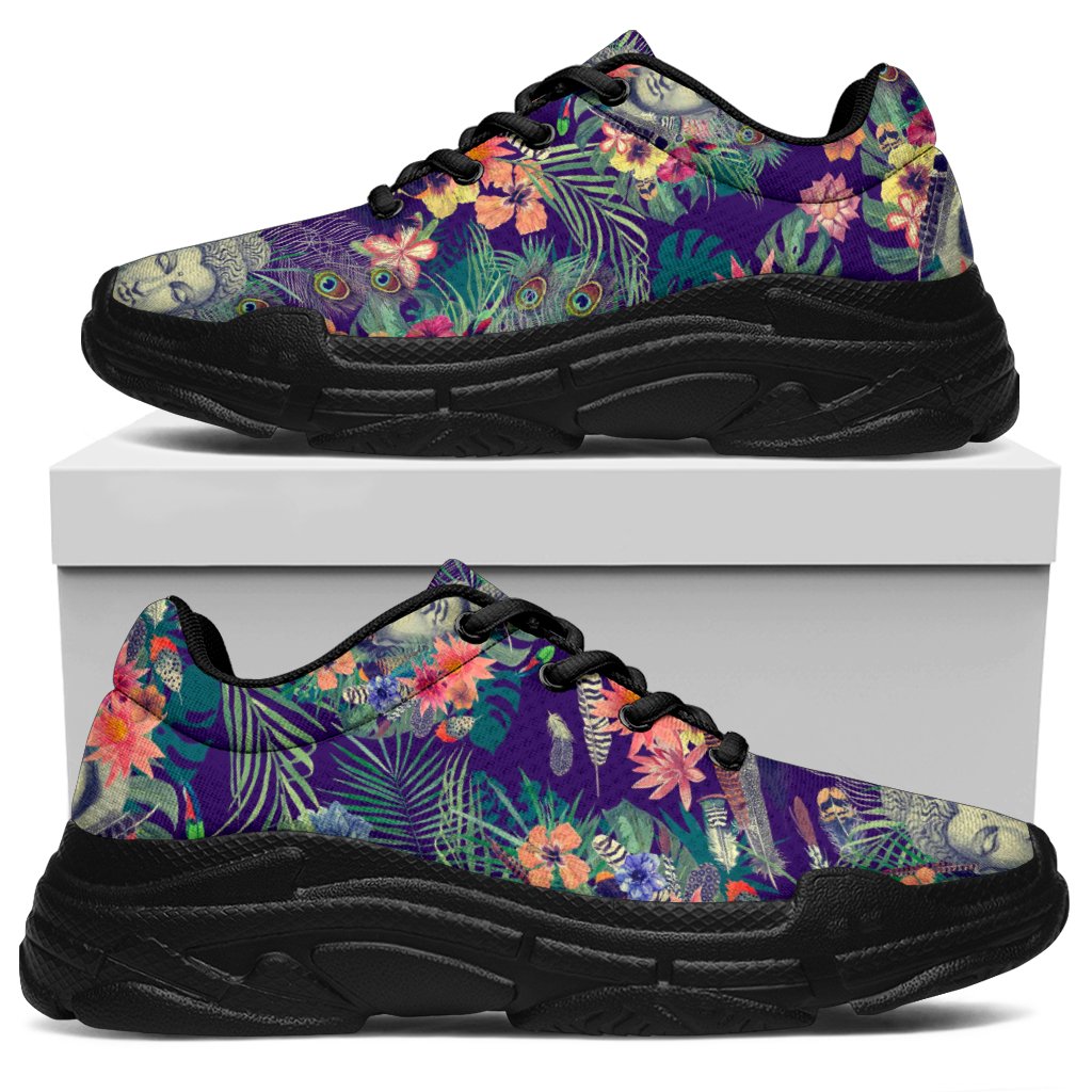 Tropical Buddha Print Chunky Sneakers