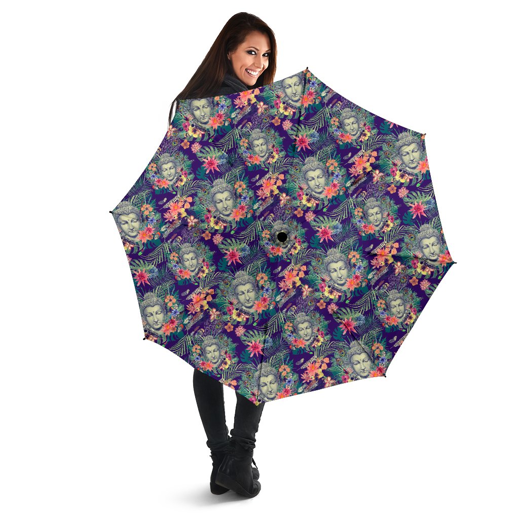 Tropical Buddha Print Foldable Umbrella