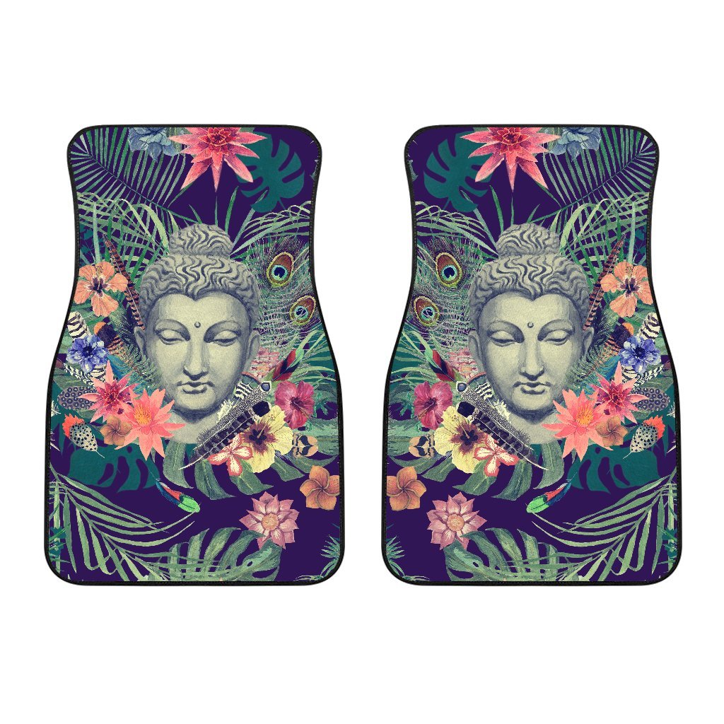 Tropical Buddha Print Front Car Floor Mats