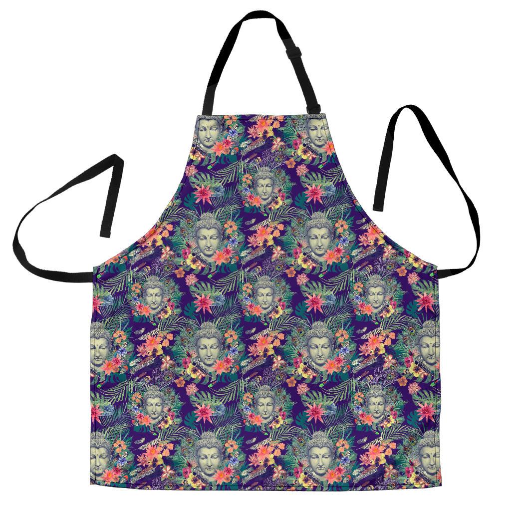 Tropical Buddha Print Men's Apron