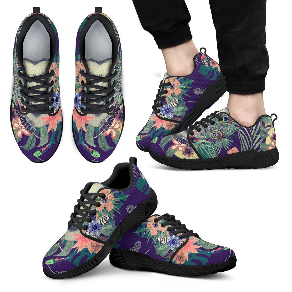 Tropical Buddha Print Men's Athletic Shoes