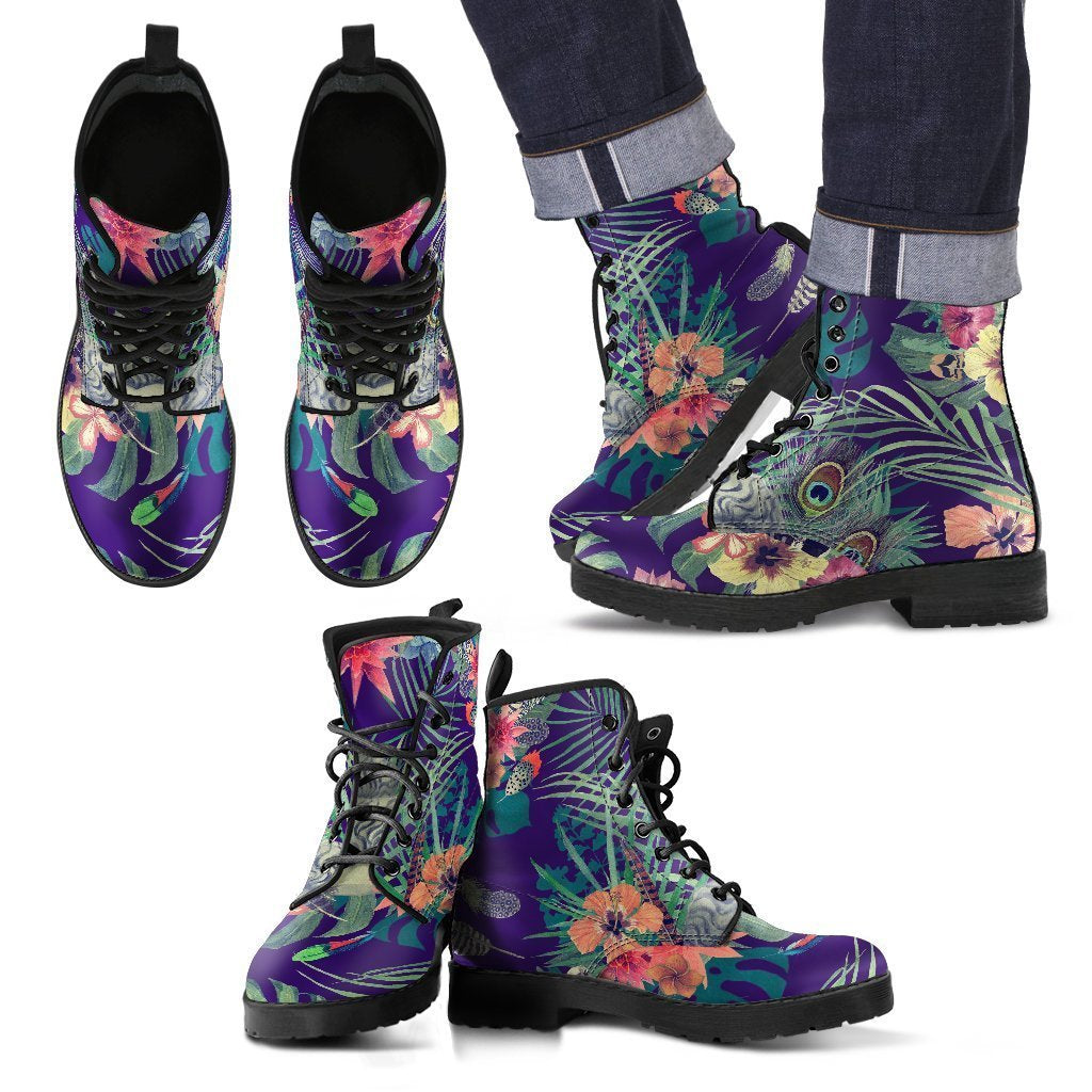 Tropical Buddha Print Men's Boots