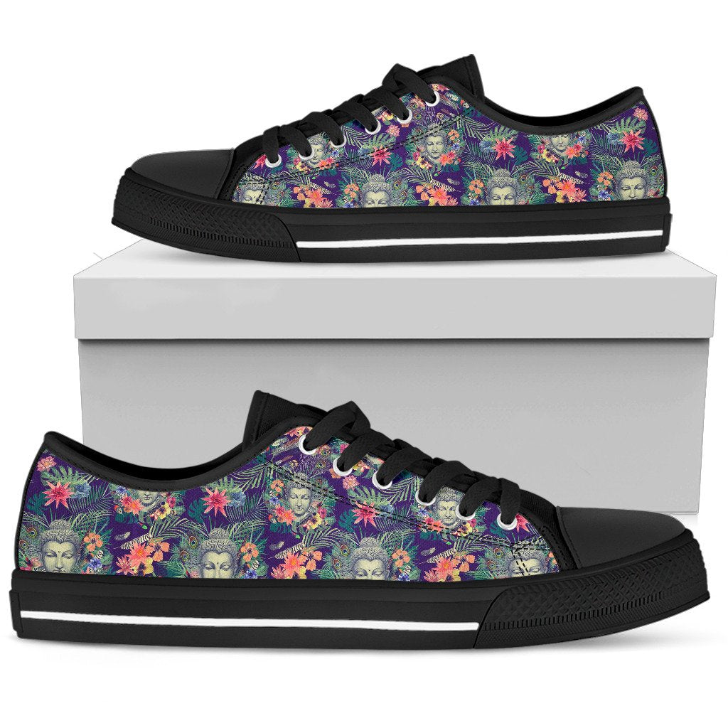 Tropical Buddha Print Men's Low Top Shoes