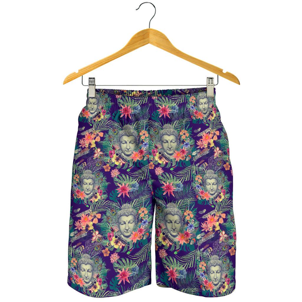 Tropical Buddha Print Men's Shorts