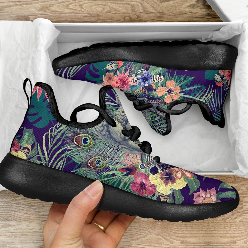 Tropical Buddha Print Mesh Knit Shoes