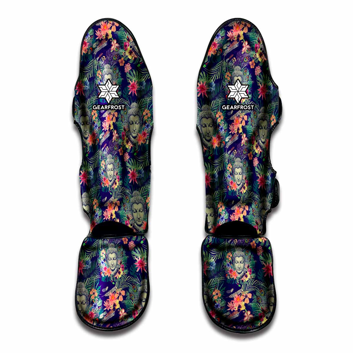 Tropical Buddha Print Muay Thai Shin Guards