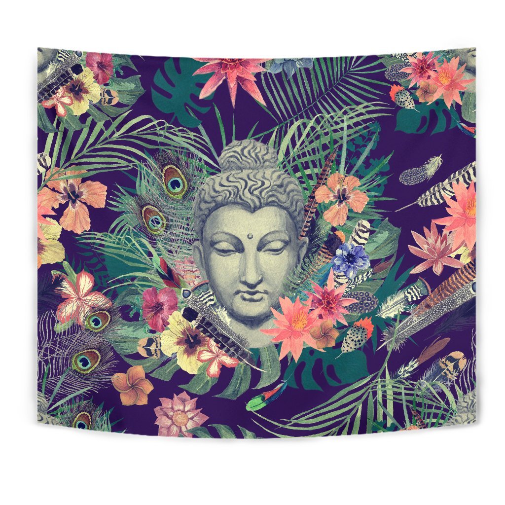 Tropical Buddha Print Wall Tapestry