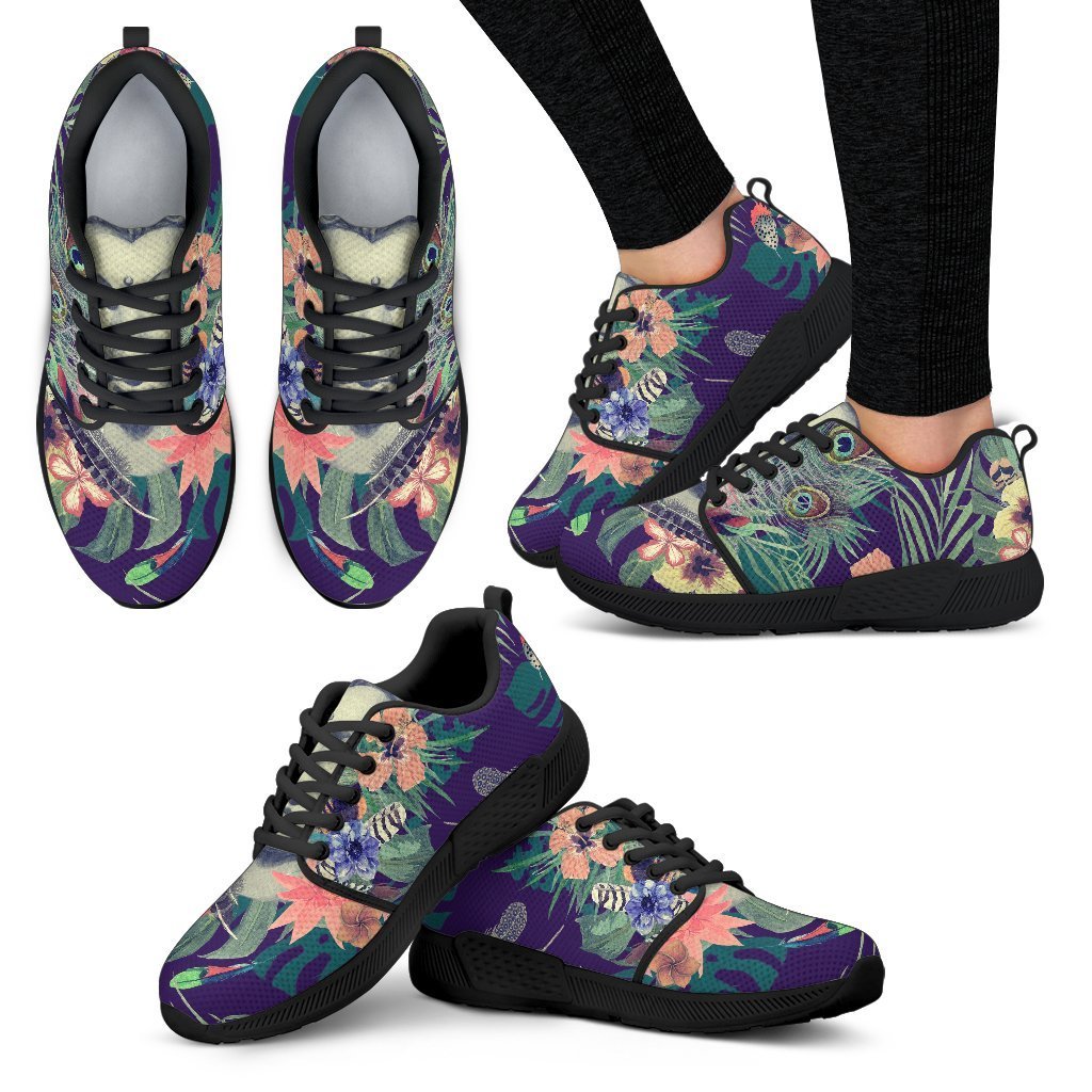 Tropical Buddha Print Women's Athletic Shoes